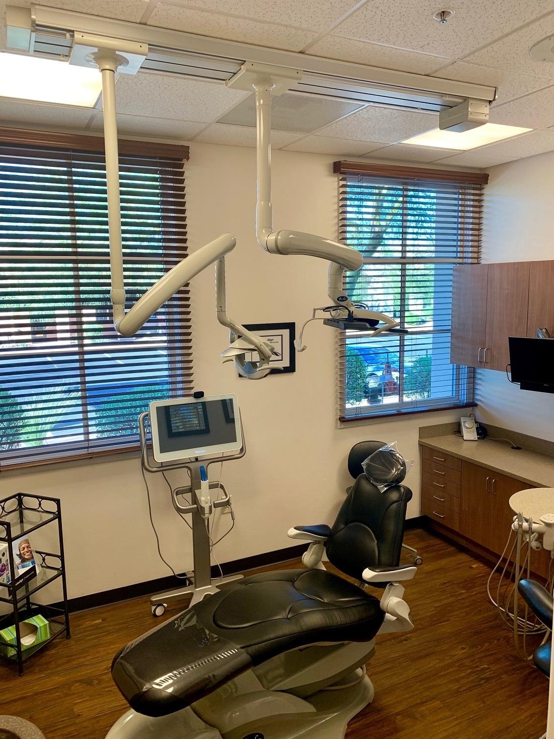 a black dental chair at smith dentalworks office