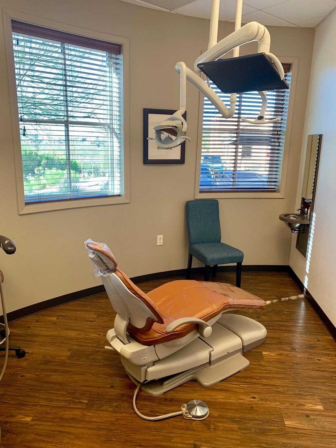 a brown dental chair at smith dentalworks office