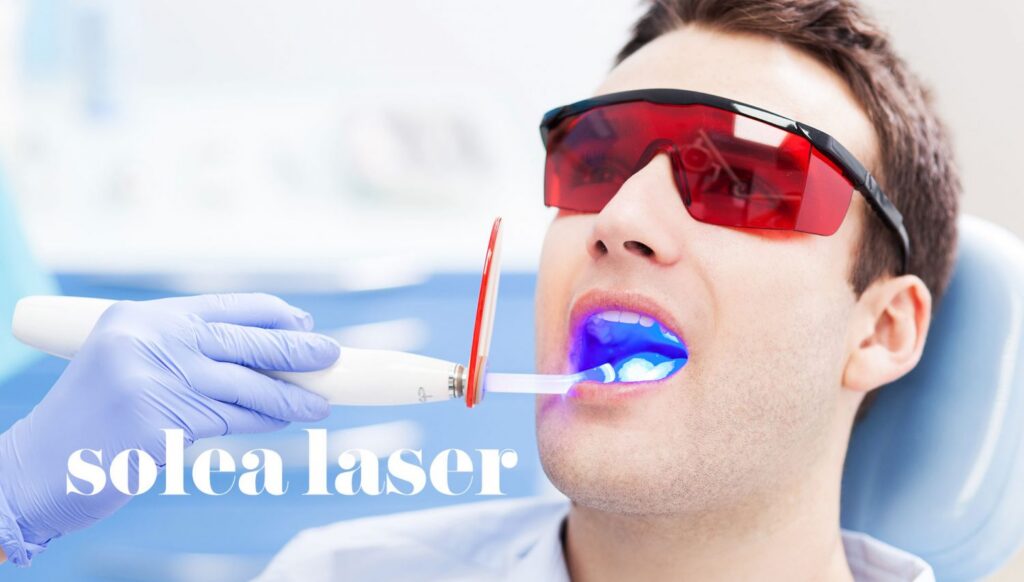 a man opening his mouth for solea laser at smith dentalworks